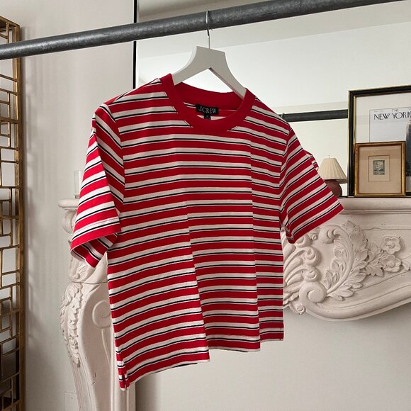 J. Crew Tops - J. Crew Women's Striped Short Sleeve T-Shirt Red/White size XS